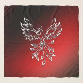 White Phoenix Rises Red n Black Ashes Scarf