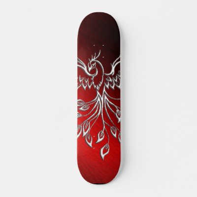 White Phoenix Rises Red n Black Ashes