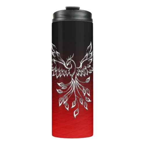 White Phoenix Rises Red n Black Ashes Thermal Tumbler