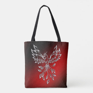 White Phoenix Rises Red n Black Ashes Tote Bag
