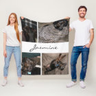 White Photo Collage | Fleece Dog Blanket