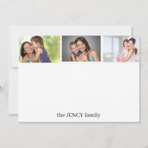 White Photo Collage   Minimal Clean Modern Design Note Card