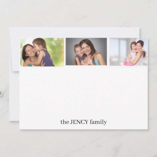 White Photo Collage | Minimal Clean Modern Design Note Card (Front)