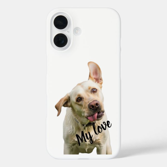 White Photo Minimalist Pet Memorial iPhone Case (Back)