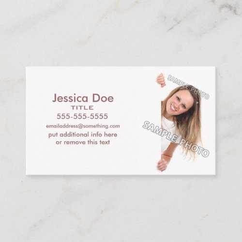 White Photo Template Business Card