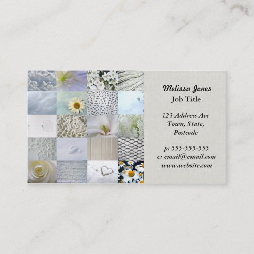 White photography collage business card template