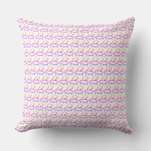White Piano Embellished  Throw Pillow (Front)