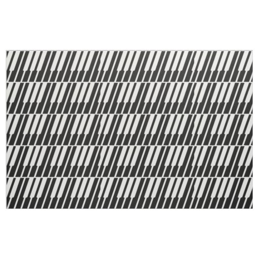 White Piano Keys Fabric