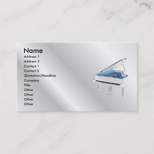 White Piano Profile Card Business Card Templates