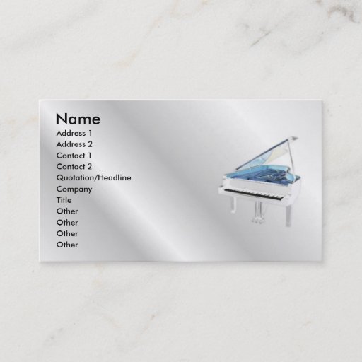 Customizable White Piano Profile Card Business Card Templates