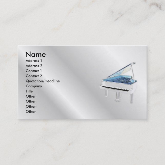 White Piano Profile Card (Front)