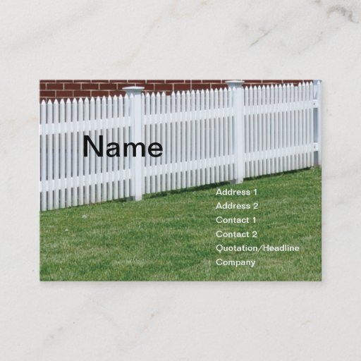 Customizable white picket fence business card templates