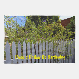 White Picket Fence Kitchen Towel