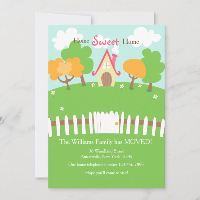 White Picket Fence Moving Announcement (Front)