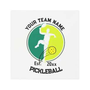 White Pickleball Club Team Player Pickler Custom Metal Print