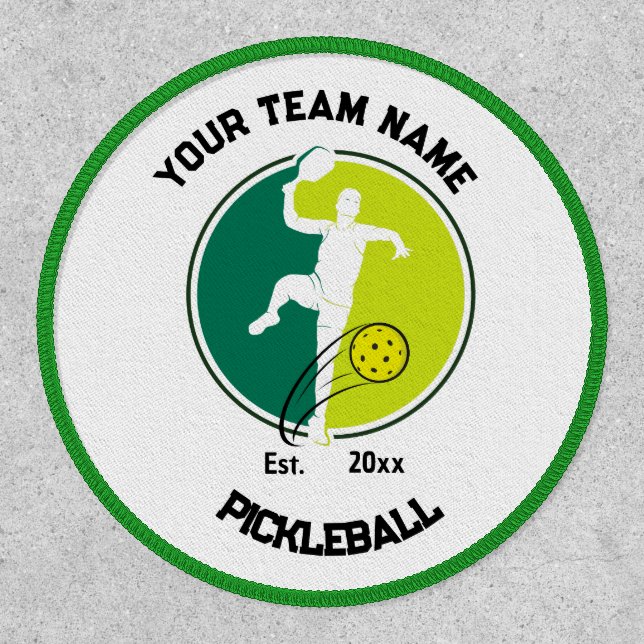 White Pickleball Club Team Player Pickler Custom Patch (Front)