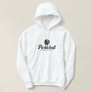 White Pickleball sports hoodie for men