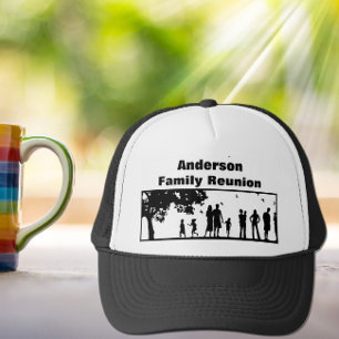 White Picnic Graphic Family Reunion Family Name Trucker Hat