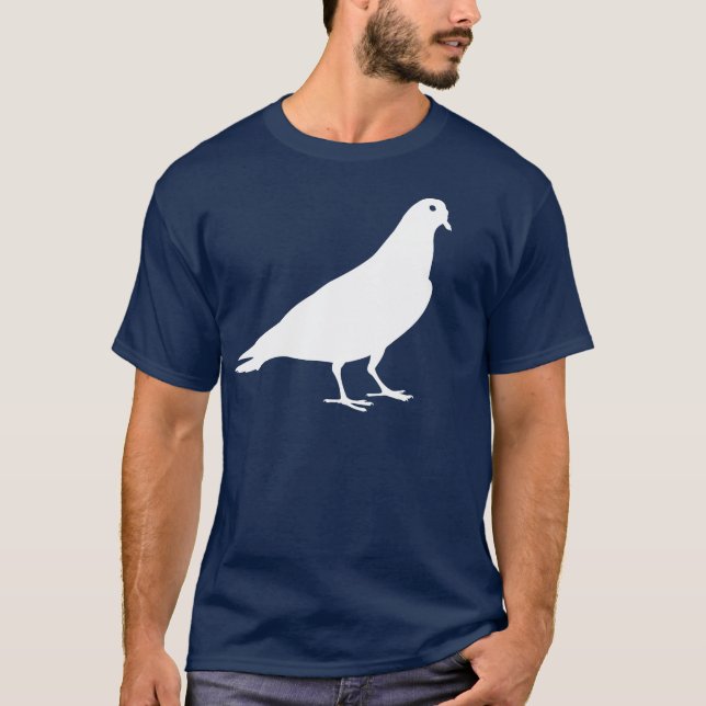 White Pigeon Animal Print T-Shirt (Front)