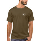 WHITE PIGEON IN RING LOGO ON BLACK T-SHIRT