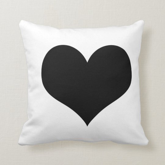 White Pillow black heart