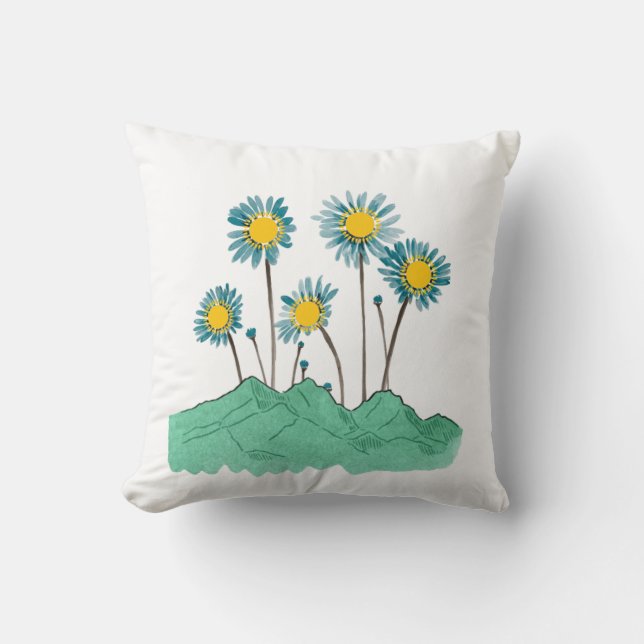 White Pillow with Kazakhstan Cultural Design (Front)