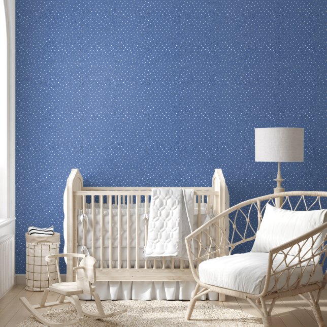 White Pin Dots On Blue Wallpaper (Kids)