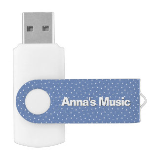 White Pin Dots On Blue With Text Flash Drive