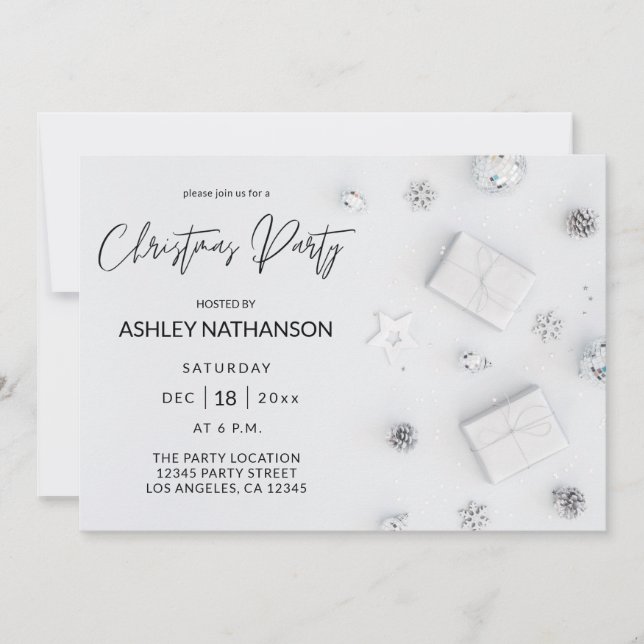 White Pine Christmas Party Invitation (Front)