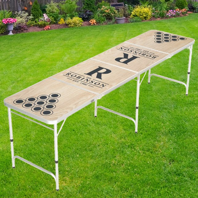 White Pine Family Name & Initial Beer Pong Table (Creator Uploaded)