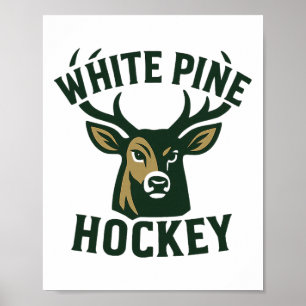 White Pine Hockey Bucks College Official Vintage D Poster