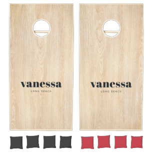 White Pine Minimal Modern Classic Name Cornhole Set
