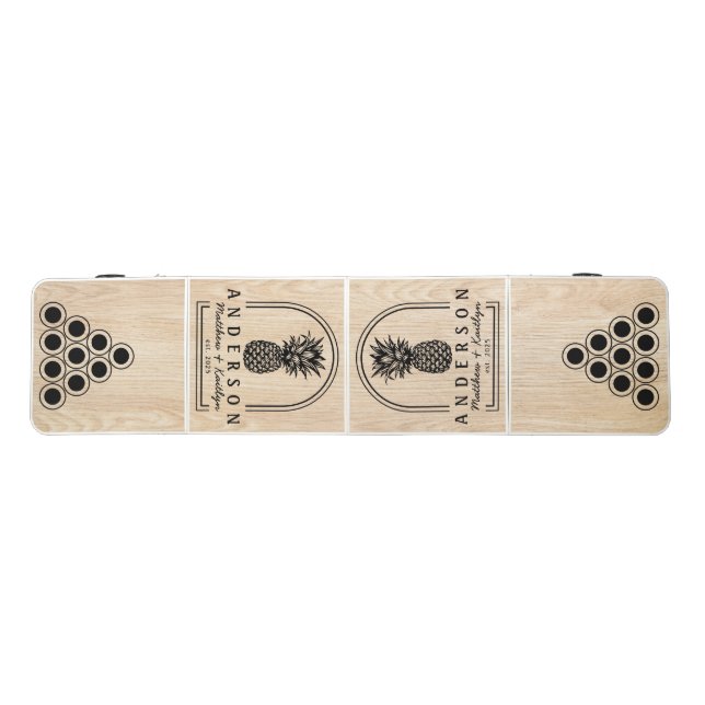 White Pine Pineapple Wedding Arch &Name Beer Pong Table (Top)