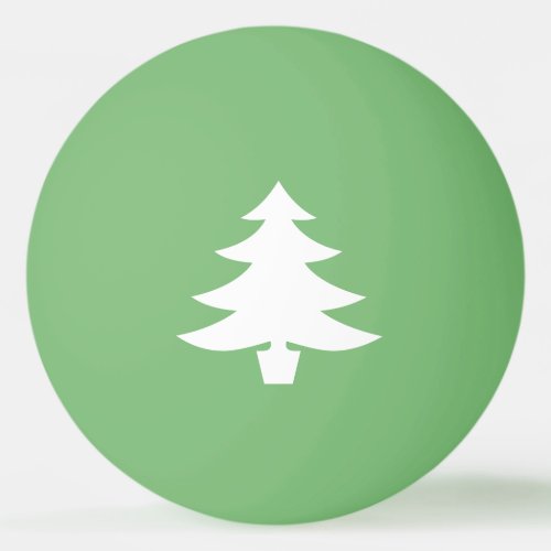 White Pine Tree Shape on Green Ping_Pong Ball