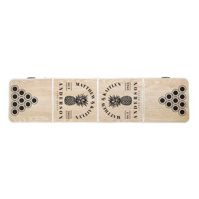 White Pine Tropical Pineapple Wedding Beer Pong Table (Top)