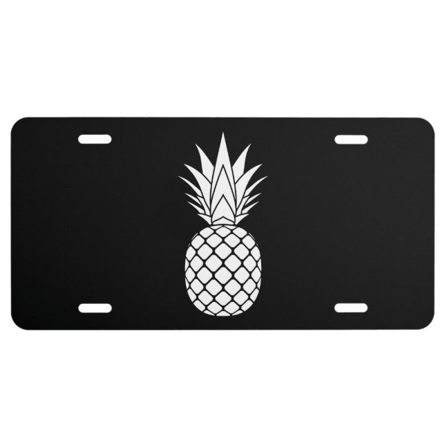 White Pineapple License Plate (Front)