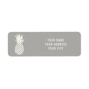White Pineapple On Any Color Background Label by paesaggi at Zazzle