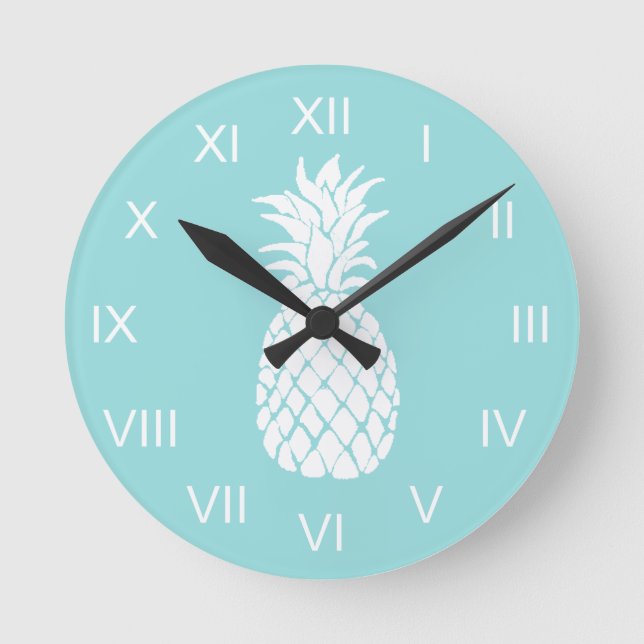 white pineapple round clock (Front)