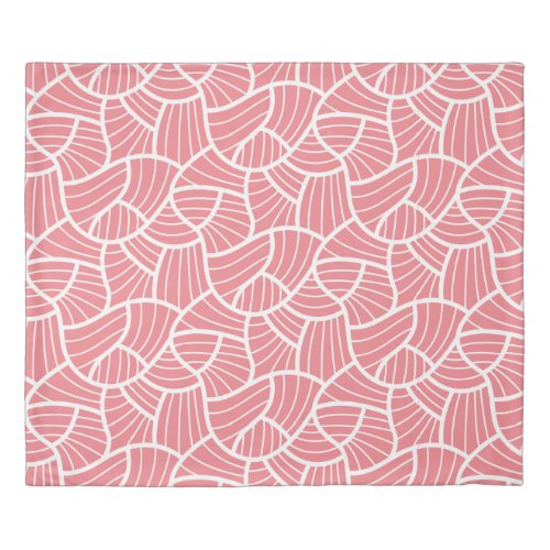 White  Pink Abstract Seamless pattern Duvet Cover