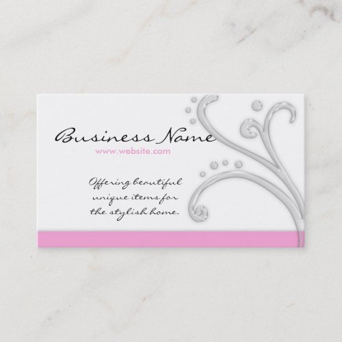 White &amp; Pink Acrylic Design Business Cards