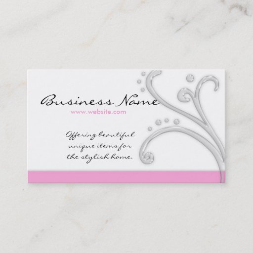 Customizable White &amp; Pink Acrylic Design Business Cards
