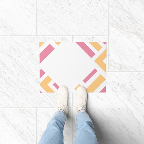 white pink and gold  doormat