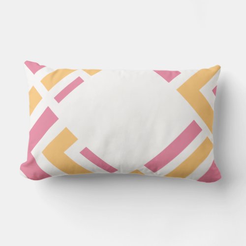 white pink and gold lumbar pillow