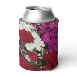 White, Pink and Red Dianthus Floral Can Cooler