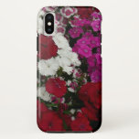 White, Pink and Red Dianthus Floral iPhone X Case