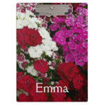 White, Pink and Red Dianthus Floral Clipboard