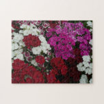 White, Pink and Red Dianthus Floral Jigsaw Puzzle