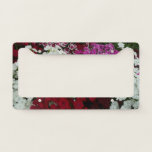 White, Pink and Red Dianthus Floral License Plate Frame