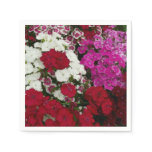 White, Pink and Red Dianthus Floral Napkins