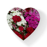 White, Pink and Red Dianthus Floral Paperweight